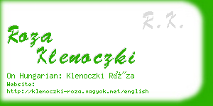 roza klenoczki business card